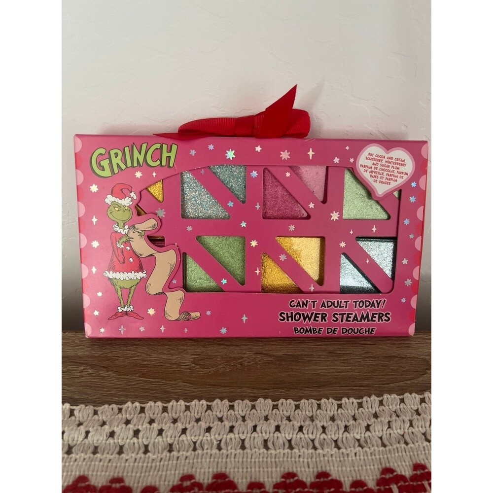 Grinch Shower Steamers Box Set Hot Cocoa Cream Winterberry & Sugar